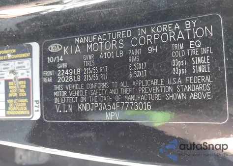 2015 Kia Soul + из США, поврежденный, VIN KNDJP3A54F7773016